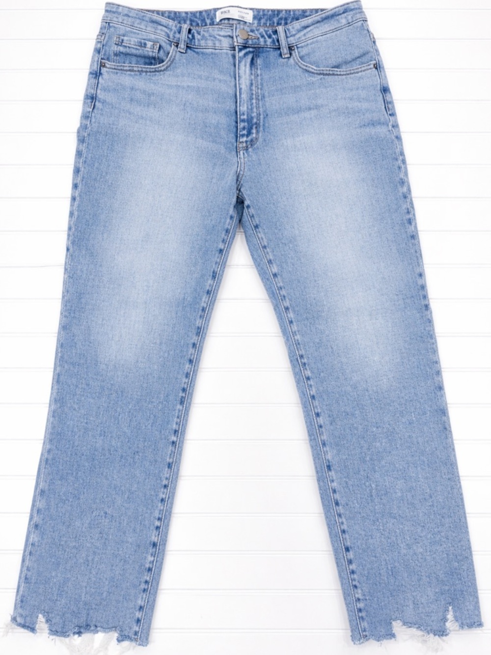 BKE Payton Crop Jeans Mid Rise Straight Raw Hem Distressed Women 31